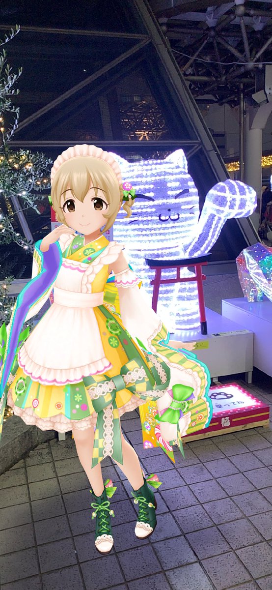 ロケ地：豊橋駅前 光る招き猫のそばにて。 #デレスポAR #古賀小春