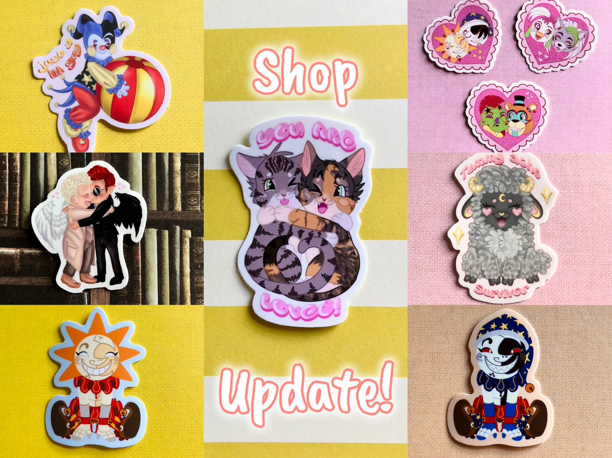 STICKERS!!! HUGE SHOP UPDATE

Introducing 9 new sticker designs I’ve added to my shop. This is my largest sticker drop yet, and includes some designs that are my own characters!! Links to all the listings is below. Retweets are appreciated 👍👀

#smallbusiness