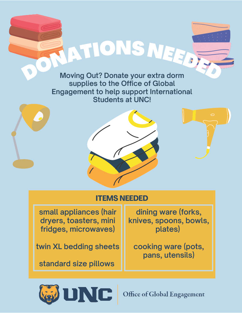 Help another Bear! All donations that are directed for OGE can be dropped off at Wilson Hall!
You can find us at 1927 9th Ave, Greeley, CO 8063, or just behind Wiebking Hall.