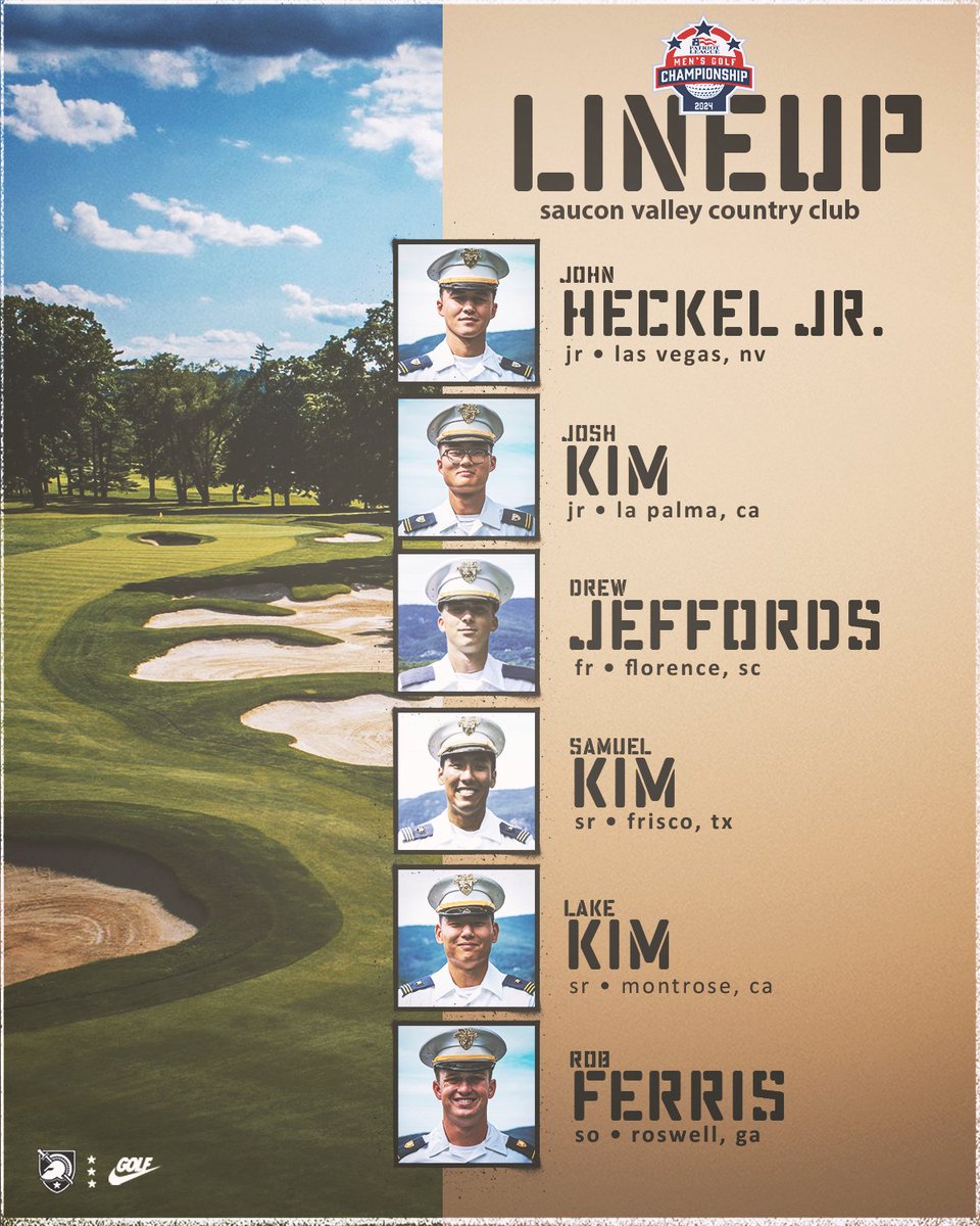Lineup is set for Patriot League Championship weekend! First tee shot is 9 AM Friday morning. #GoArmy