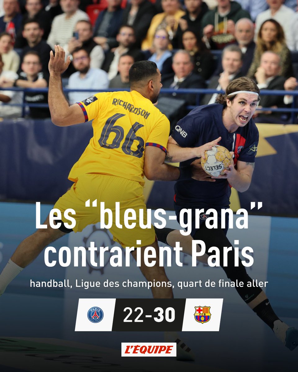 14 buts pour Mem-Richardson, et le Barça est très bien parti pour filer au Final Four aux dépens de Paris > ow.ly/nHL150Rotti