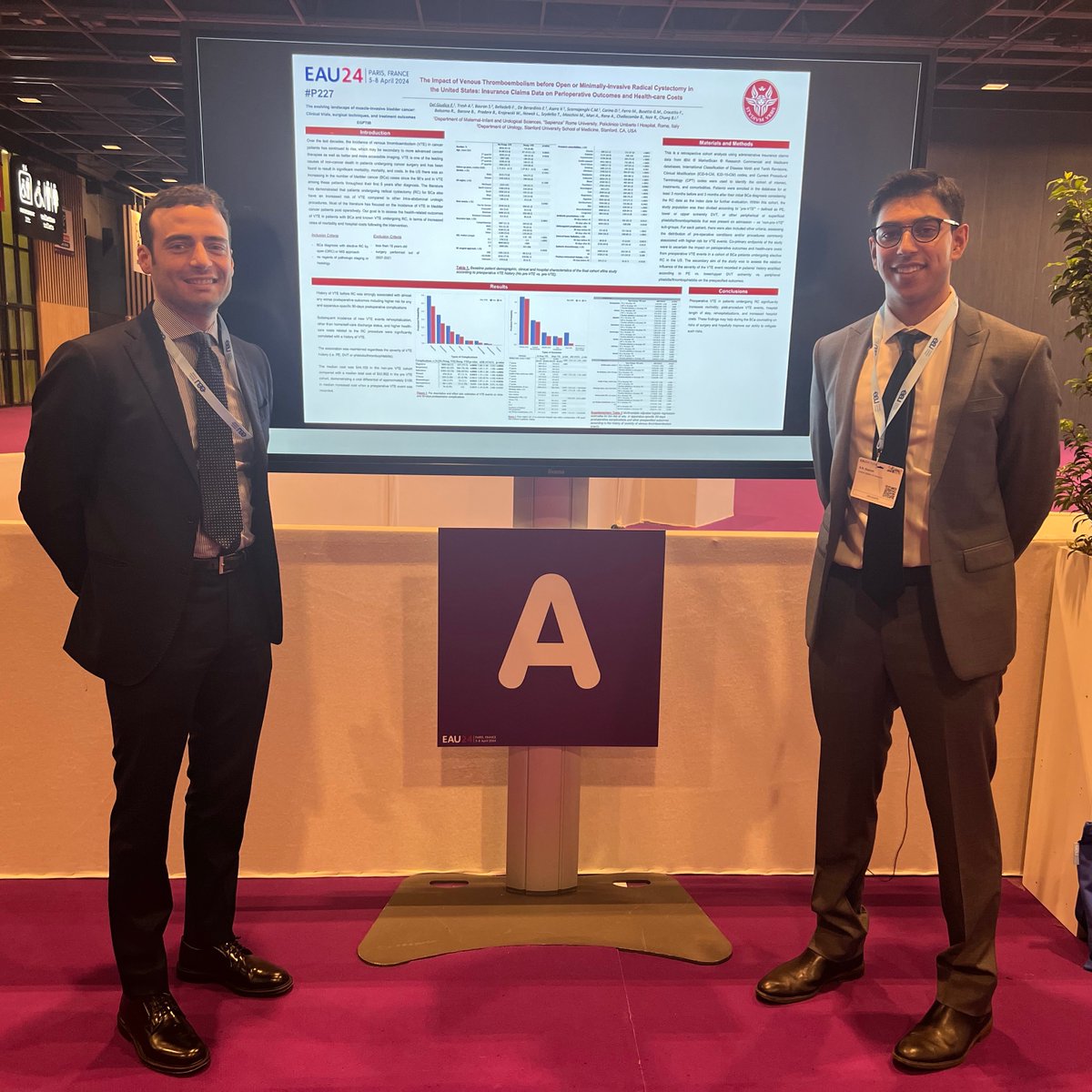 Great experience at #EAU24 presenting our work on the impact of VTE in patients undergoing radical cystectomy. Special thanks to @f_delgiudice, @DrBenjaminChung, and @StanfordUrology for this opportunity.
