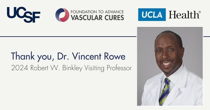 We welcomed Dr. Vincent Rowe at our Dr. Robert W. Binkley Dinner. Dr. Rowe's talk on Peripheral Arterial Disease offered visionary perspectives. We're grateful for his commitment to accessible healthcare, diversity, equity, and inclusion, and mentorship. Thank you, Dr. Rowe!