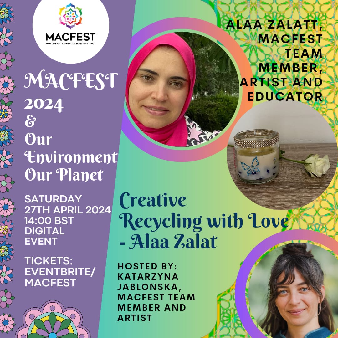 #macfest2024 - with @MACFESTUK, you will join our #artist  Alaa Zalat on a  #recycling workshop, giving new life and purpose to old things, which we all have and love. Here is the link: 
eventbrite.co.uk/e/creative-rec…
#Manchester #freeevents 
@QaisraShahraz @ManCityCouncil…