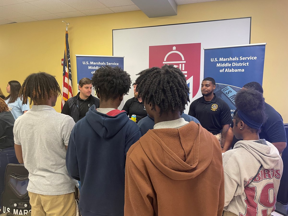 The United States Marshals Service for M/AL participated in the MPACT Career Fair for Montgomery Public Schools. This event allowed scholars to have one-on-one discussions with deputies about the US Marshals Service. Some students walked away wanting a career with the agency.