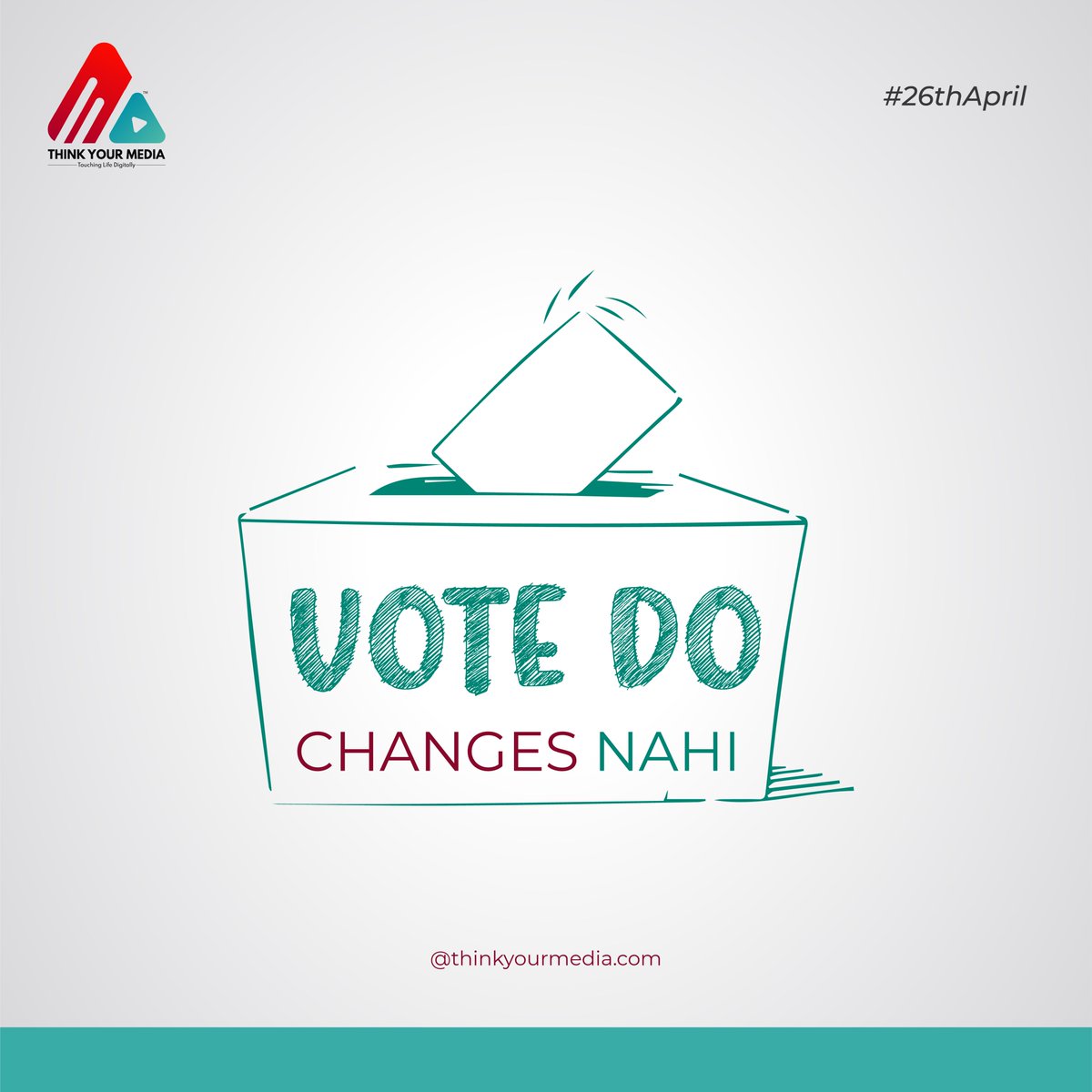 thinkyourmedia's tweet image. Dear Client, 
Today TYM Team is busy! #voting 
Thank You

#OneVote Can change the history✌✔ #govotenow 

26th April: 89 Lok Sabha seats across 13 states and Union territories will go to the polls in the second phase!

Follow us now Think Your Media 
#vote #2024Elections
