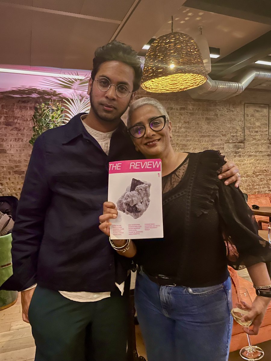 Lovely to see @ProfSunnySingh& meet @guygunaratne, Editor of #TheReview, at its @ConduitClub launch! Out tomorrow in @thebookseller &bi-anually. A journal shining a light on global majority writers & full of reviews, essays&excerpts. Produced by @jhalakprize & @writersmosaic
