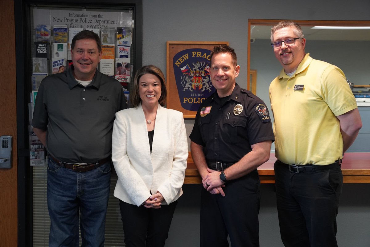 Today I met with New Prague Mayor Duane Jirik and Police Chief Tim Applen to get an update on the city’s priorities, a new post office & city police department needs.