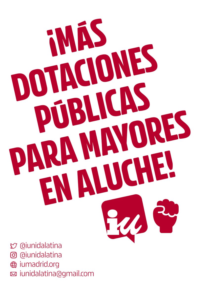 Respaldamos la reivindicación vecinal para la instalación de un #CentroDeMayores y un #CentroDeDía en el solar del 275 de c/Camarena Pese a que las personas mayores de 65 años son casi un 30% del barrio, no hay ningún centro municipal de #GestiónPúblicaDirecta CC/@albertogonzdiaz