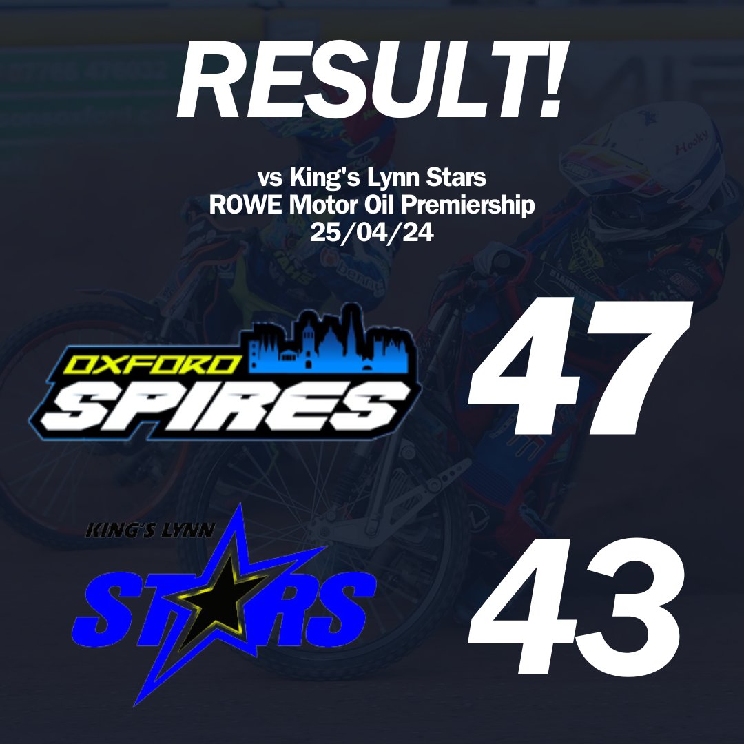 SPIRES WIN 🙌 @KLSpeedway put up a fight, but a strong finish secures the points ✅ #OxfordSpeedway 💪