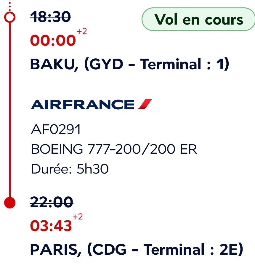 barb_a_papa's tweet photo. #AF291 seems to have departed Baku and has an estimated time of arrival in Paris at 3h43 am on Friday https://t.co/7l5xsaUaDb