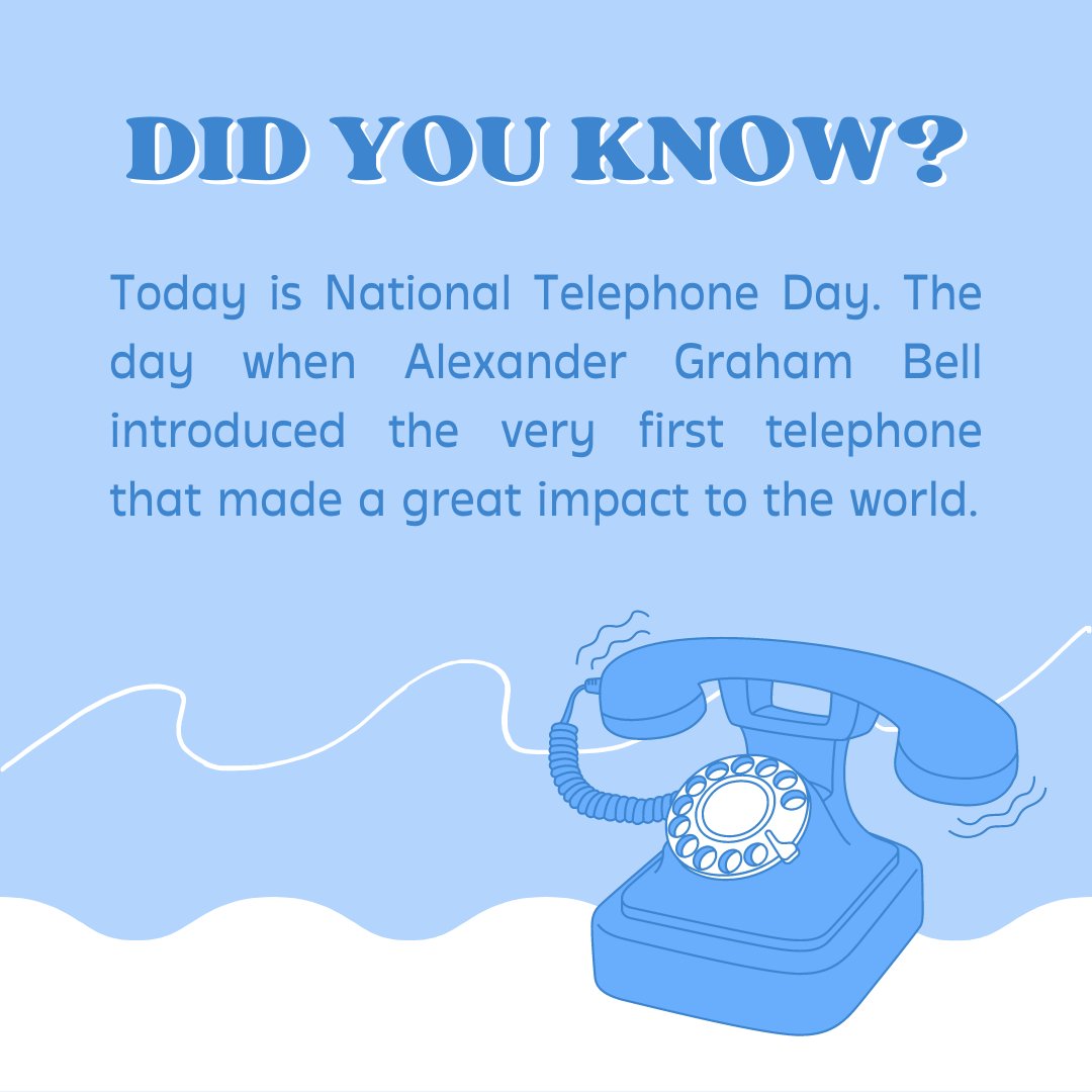 Happy National Telephone Day! ☎️

Be sure to call a loved one today and tell them you love them. 

#NationalTelephoneDay #TelephoneDay #CallALovedOne #Technology #Tech #FYP #IsbillTechServices #ClevelandTN #EastTN #Tennessee