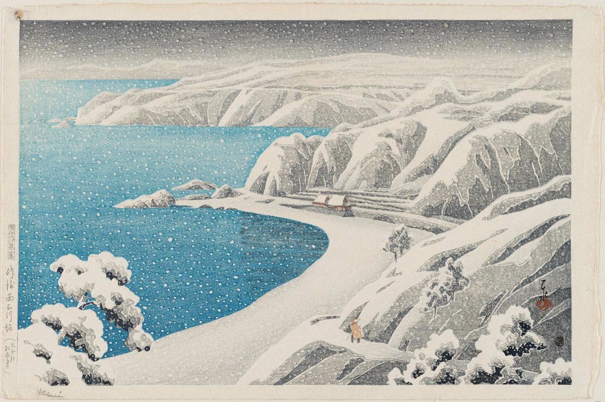 Nishimikawazaka on Sado Island, by Kawase Hasui, 1921

#shinhanga