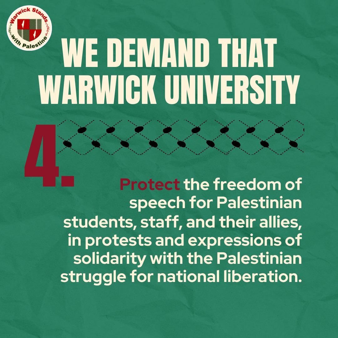 Warwick Stands With Palestine tweet media