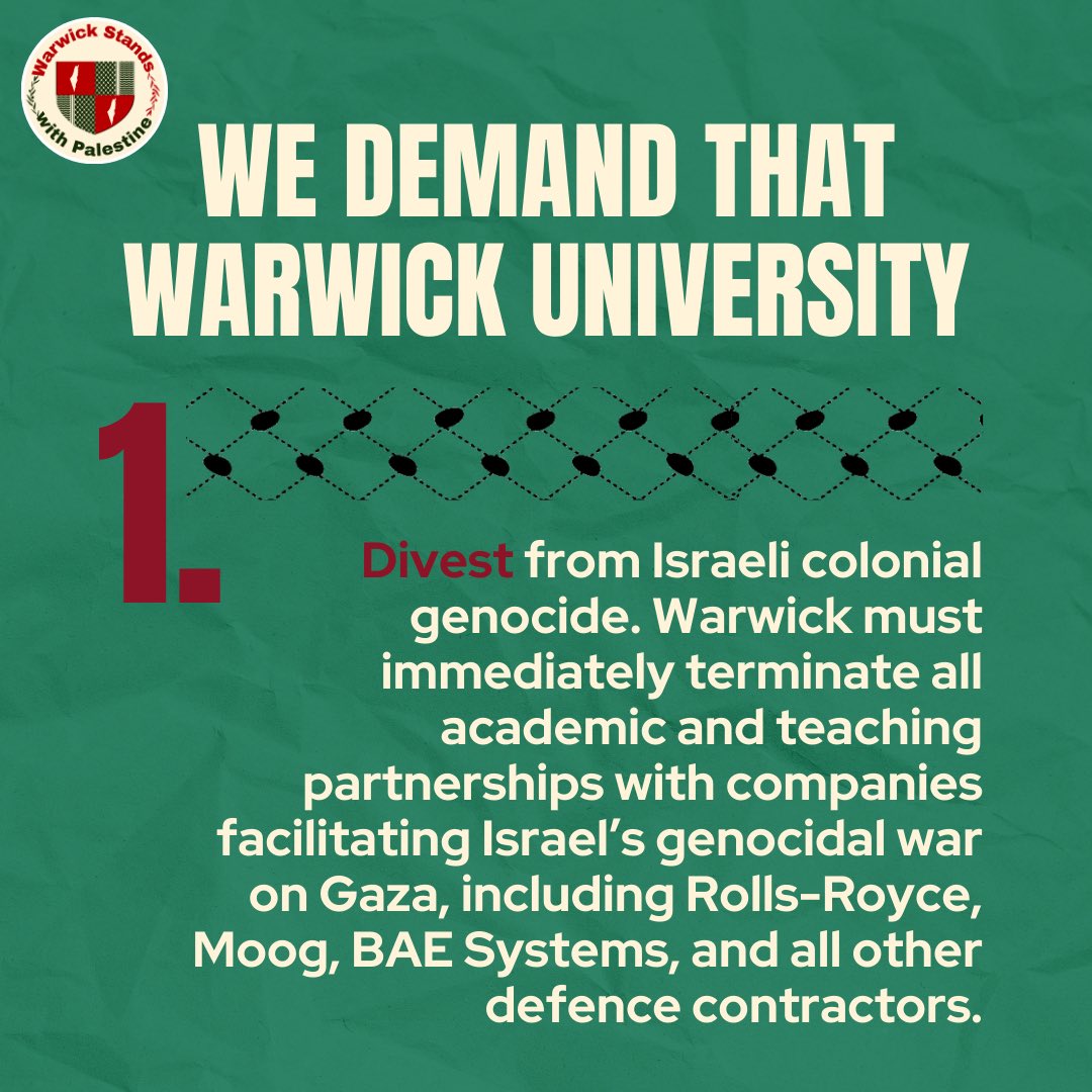 Warwick Stands With Palestine tweet media
