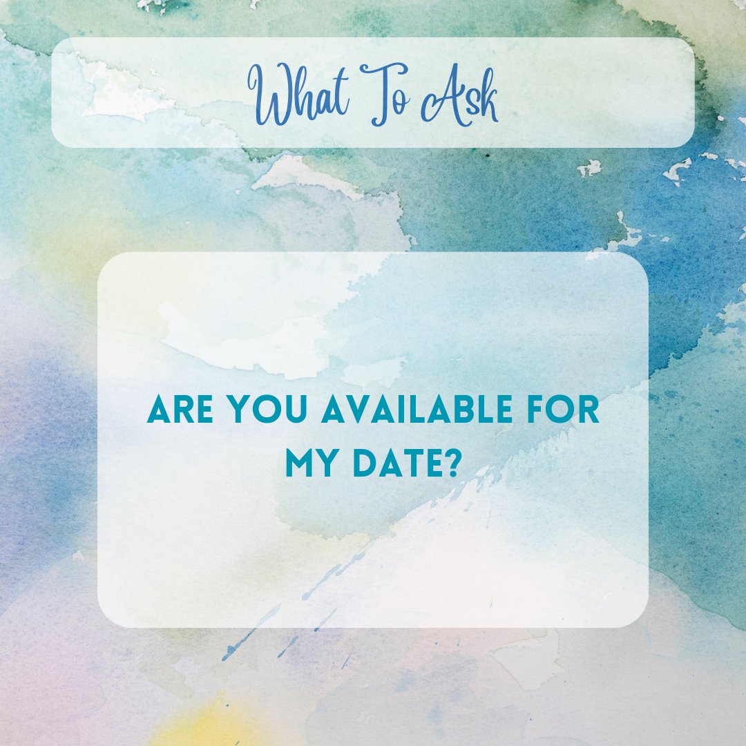 Seems pretty basic, right? Are you available for my date? This may seem like a no brainer, but here is the trick... ask this in the beginning. There is nothing worse than having a 30 minute conversation only to find out they won't be available. #weddingtips tips #weddingplanner