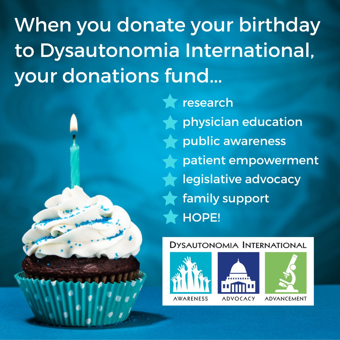 When you donate your birthday to Dysautonomia International, your support helps fund critical dysautonomia research, clinician education, patient empowerment programs and much more. You can create an easy birthday or anytime fundraiser at: facebook.com/fund/Dysautono…