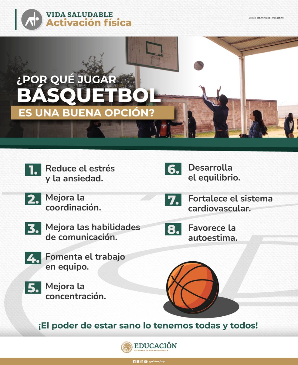 🏀El básquetbol o baloncesto, es considerado uno de los ejercicios más completos, ya que requiere velocidad, concentración y coordinación. Las personas que lo practican pueden desarrollar cualidades como: rapidez, fuerza y habilidad. 😎 Cuéntanos, ¿lo has practicado? 🤔