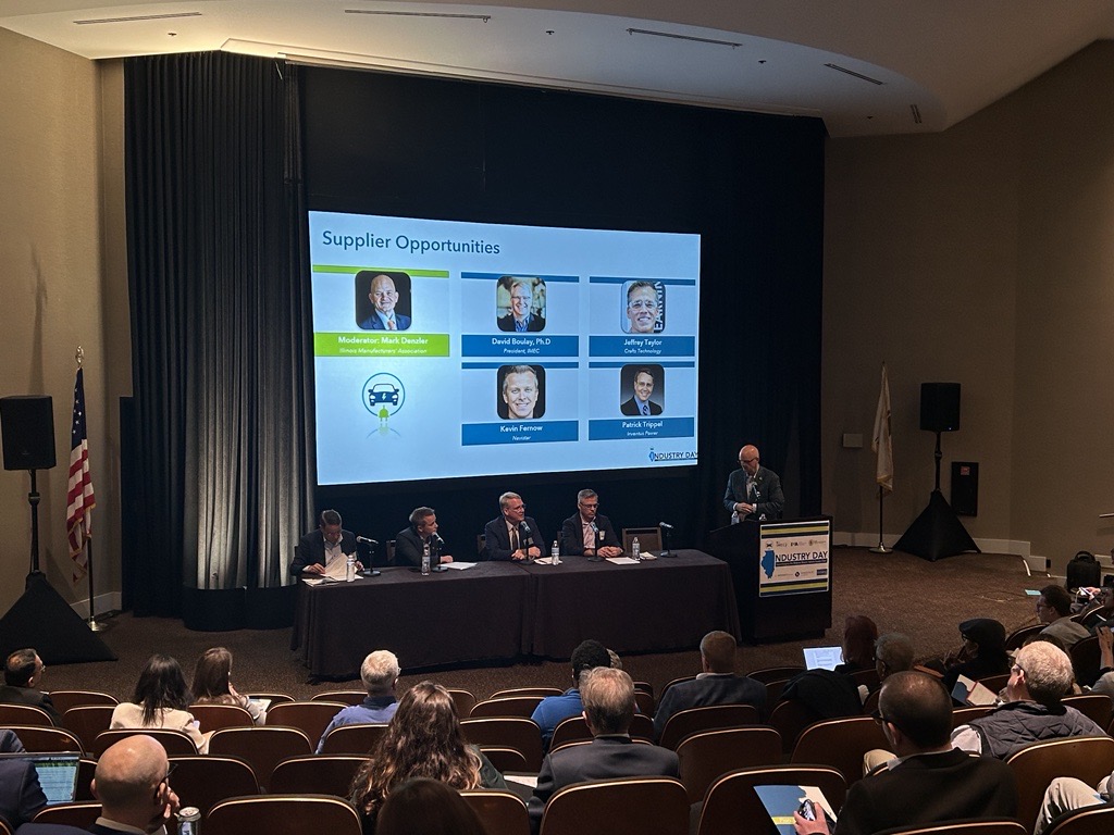 We rounded out #EVDayIL learning about #supplychain opportunities and strategies to thrive as an #EV supplier. From building industry partnerships to risk management, panelists Mark Denzler, @IMA_Today; David Boulay, @IMECillinois; Jeffrey Taylor, Crafts Technology; Kevin Fernow,…