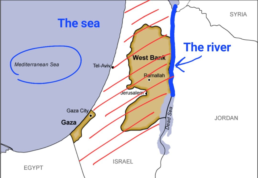 Ivy League students chanting “From the river to the sea, Palestine will be free” have no idea what that means. So here's a helpful map 👇 The slogan doesn't call for a “two-state solution”. It calls for abolishing Israel and killing all Jews living there.