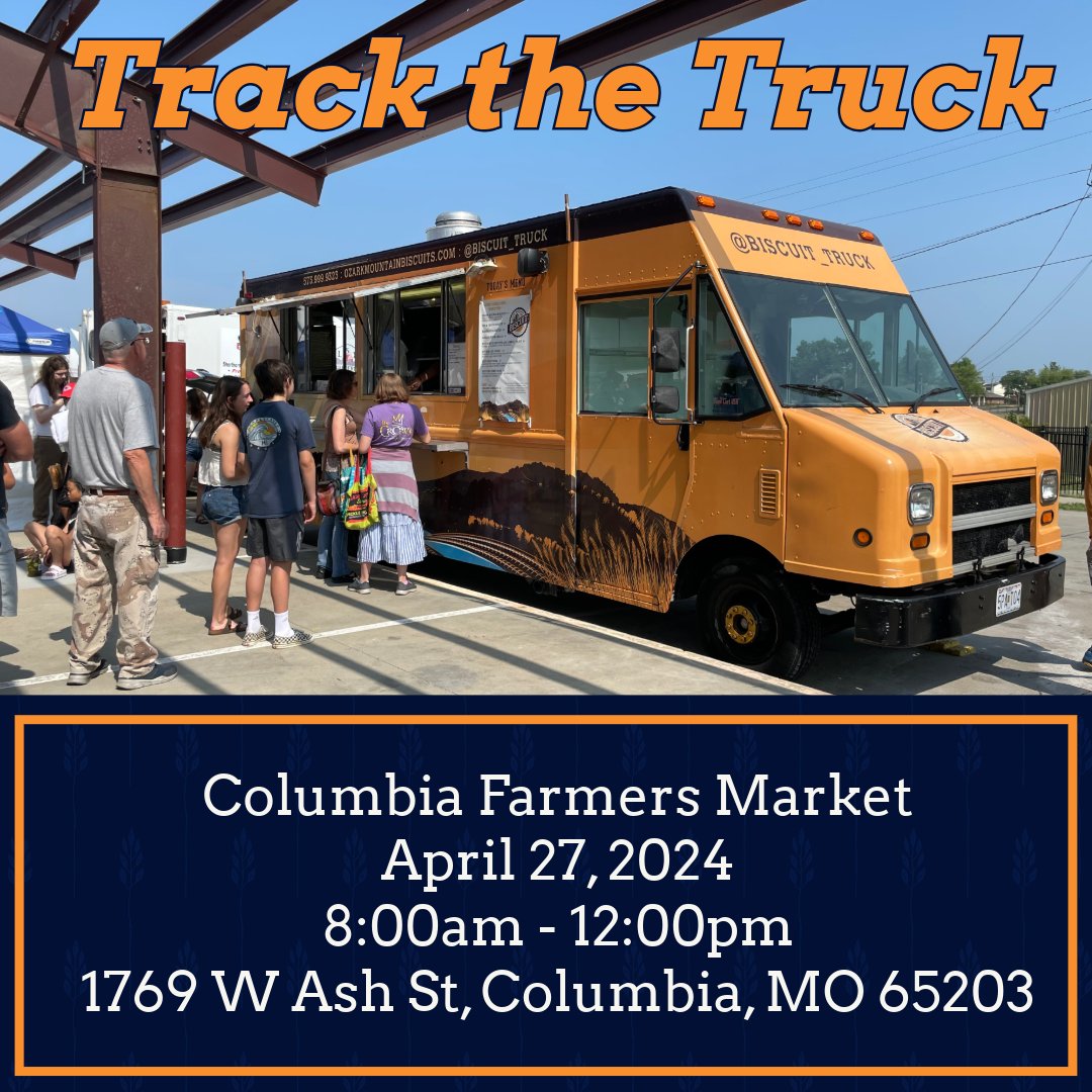 We'll be rollin' out some biscuits and rollin' the truck on down to the @comofarmers Market this Saturday! Come on down and grab some grub while supporting our local farms.

#trackthetruck #foodtruck #farmersmarket