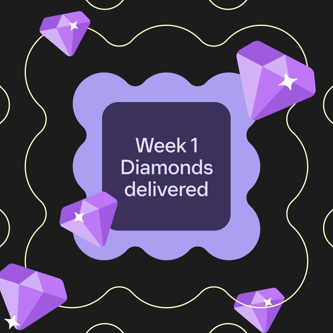 Diamond delivery incoming 💎🪂 @MagicEden just distributed rewards for week 1 of our Quest! Rewards will now be distributed to your ME account weekly so make sure you keep listing 🥳 Haven’t participated yet? Enable the Diamond Quest and list any top 100 Solana NFT to qualify