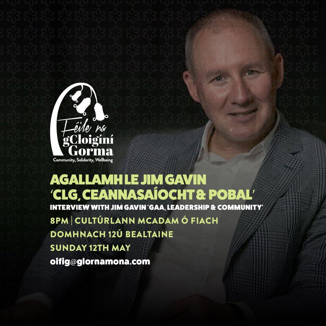 Jim Gavin will be speaking in the Cultúrlann on Sunday 12th May, as part of Féile na gCloigíní Gorma. You can register for the event now at eventbrite.com/e/jim-gavin-qa… Beidh Jim Gavin ag caint sa Chultúrlann ar 12ú Bealtaine, mar chuid de @FeileGG. Is féidir clárú anois ag an nasc.