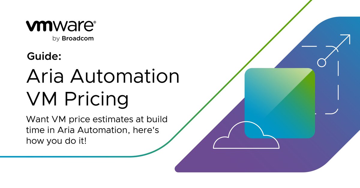 Do you want VM price estimates at build time in Aria Automation? 🤔

Check out this step-by-step guide, by Brock Peterson, to learn how.

brockpeterson.com/post/aria-auto…
