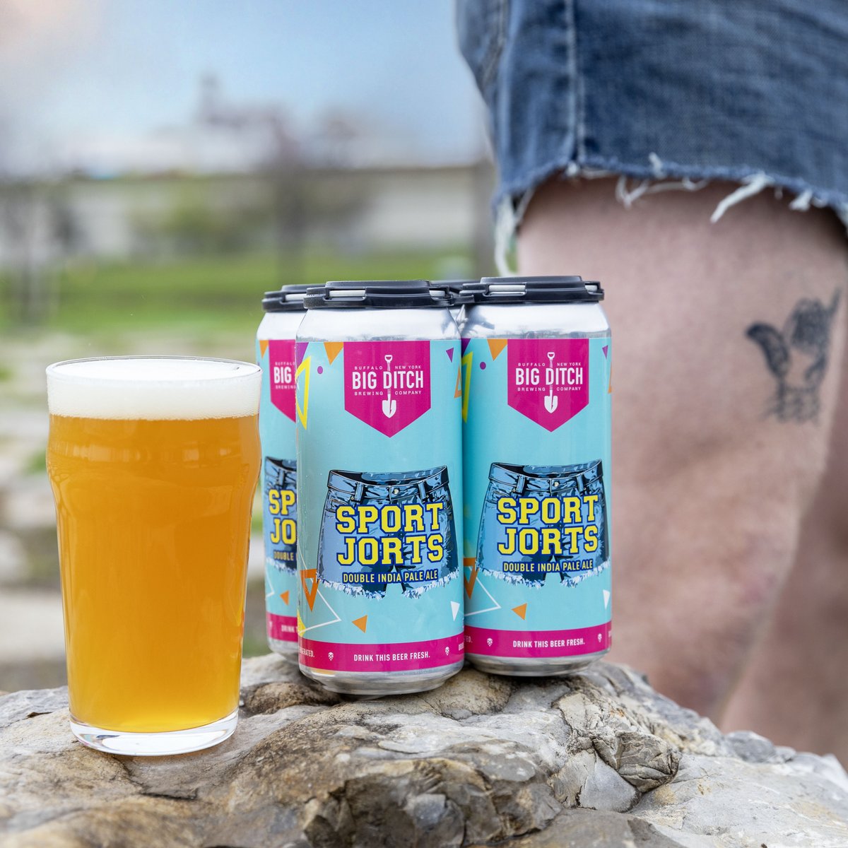 BOLD AND EDGY. JUST LIKE YOU. SPORTS JORTS Double IPA is available now! 8.3% ABV. Sport Jorts is available now at the tap room and will get some limited distribution beginning next week. Stop by or order online! (Shipping to NY & PA only) bigditchbrewing.com/order-beer-onl…