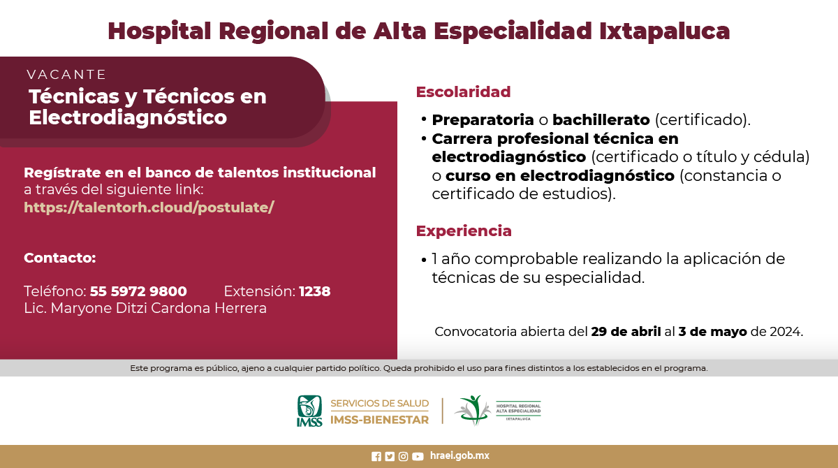 HRAEIxtapaluca's tweet photo. #VacantesHRAEI✨

Regístrate en el banco de talentos institucional en:

🔗https://t.co/PV82y71VBs

#OrgullosamenteHRAEI https://t.co/JxcgcjnmBG