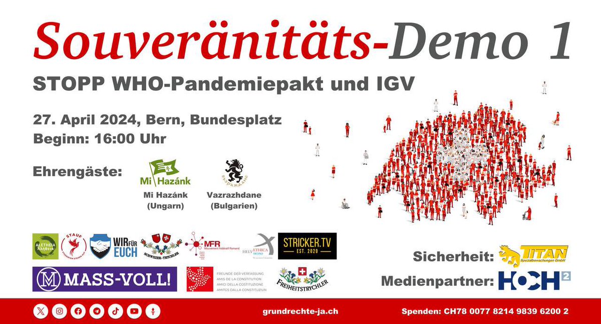 😱 «Nazi-Methoden!» ❗️Noch nie wurde eine Demo von uns derart bekriegt wie die Souveränitäts-Demo vom 27. April auf dem Berner Bundesplatz. Behörden, Antifa-Terroristen, Aktivisten in den Redaktionsstuben sowie Agenten der Globalisten innerhalb der Bürgerrechtsbewegung versuchen…