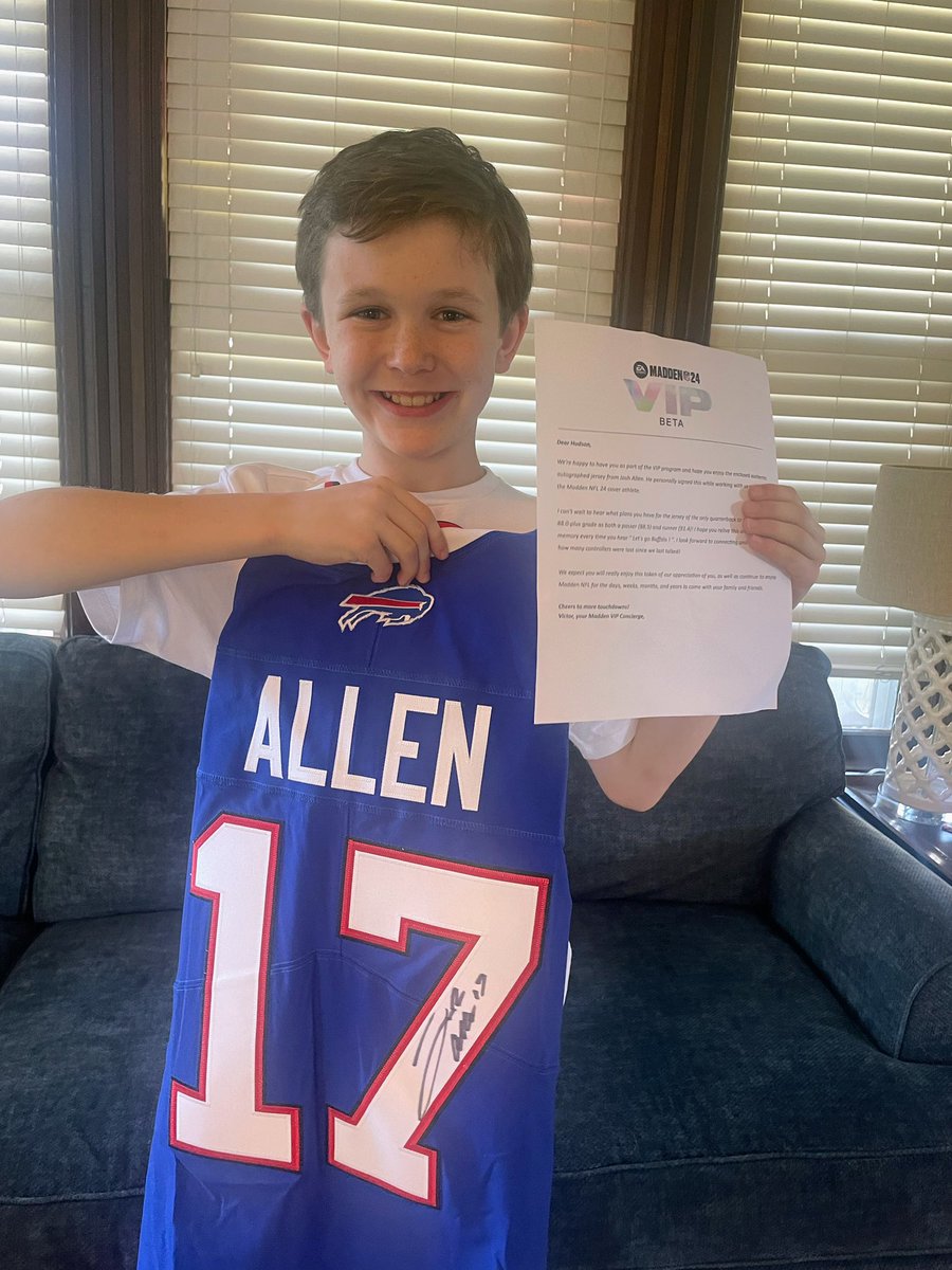 THANK YOU <a href="/EAMaddenNFL/">Madden NFL 26</a> and <a href="/JoshAllenQB/">Josh Allen</a> 

This <a href="/BuffaloBills/">Buffalo Bills</a> FAN got his signed jersey just in time for the draft