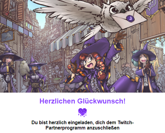 Gerade gesehen bin endlich auch mal Twitch Partner