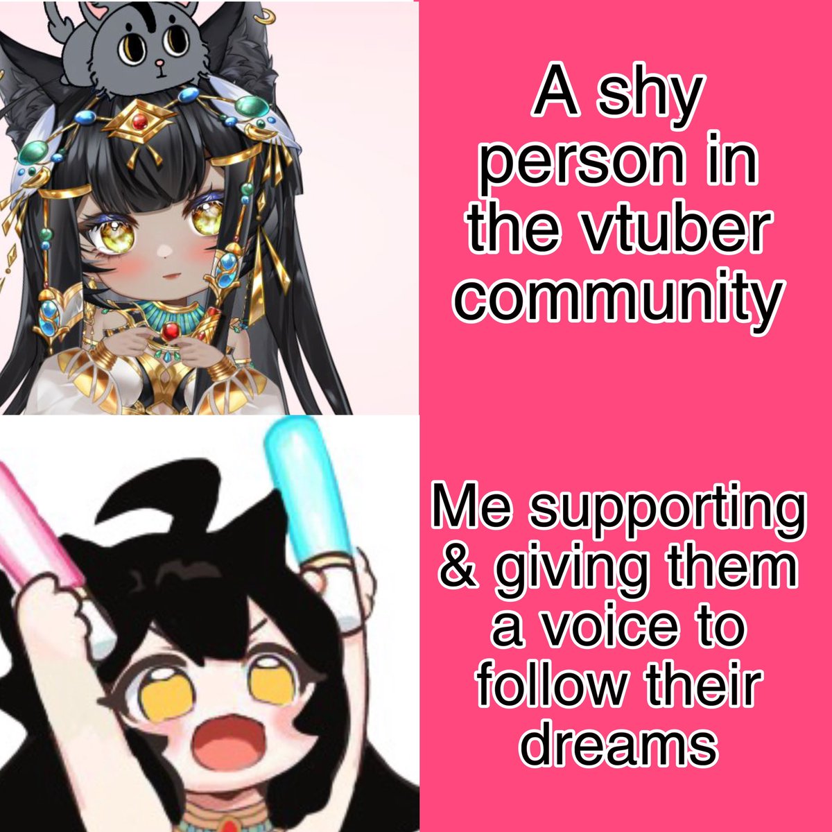 Sometimes people are shy and that’s okay, it takes people time to break out of that shell. If you’re ever too shy to reach out to me just comment an emoji and I’ll reach out to you. But I will always give people a voice! 
#VtubersUprising #VTUBERSUPPORTCHAIN #Vtuber