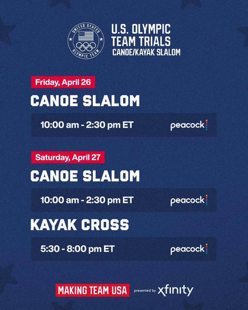 Paddle back over to @peacock 🛶 Making Team USA presented by @Xfinity. #CanoeKayakTrials24 | #MTUSA