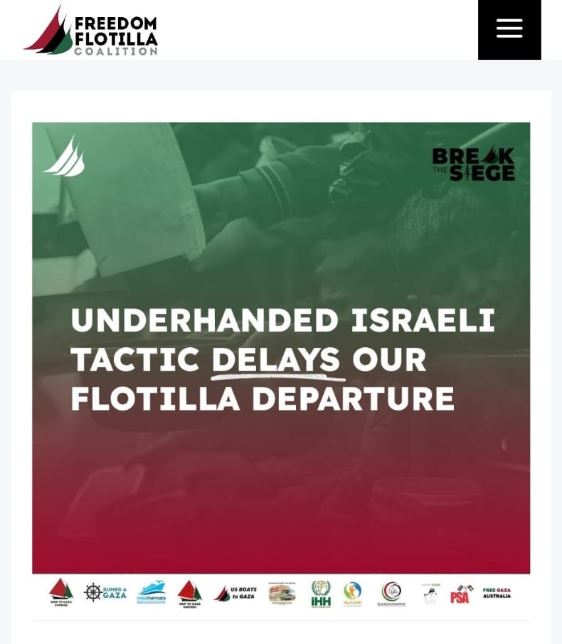 #FreedomFlotilla2024 | Freedom Flotilla Coalition release notice saying that the Freedom Flotilla which was set to sail on 26 April will now be delayed possibly by a few more days. FFC say they received word of an administrative roadblock initiated by Israel in an attempt to…