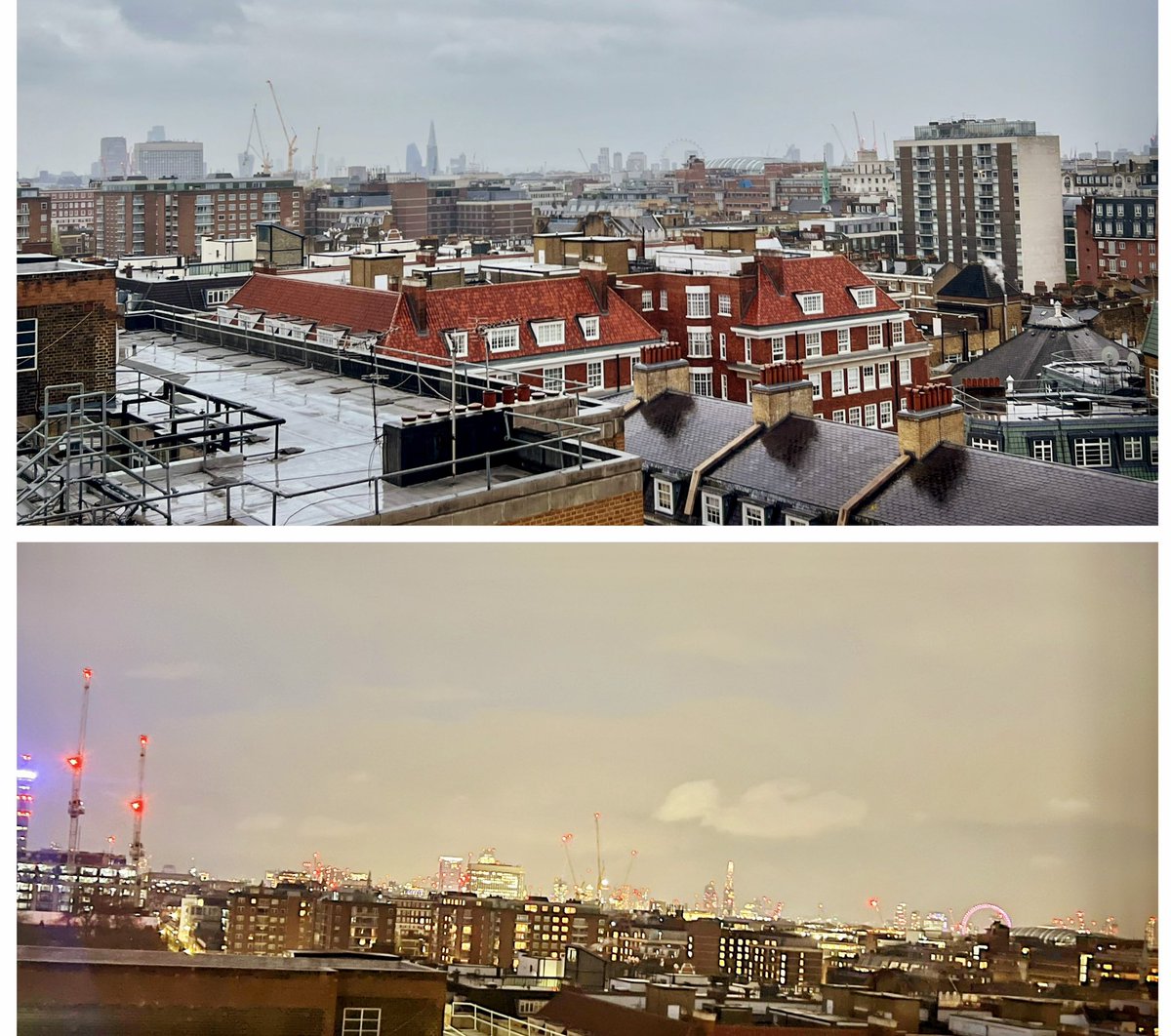 Window view Out at 9am v in at 9pm. Contrasts. Another great learning day. ⚽️ ✍️ 📒