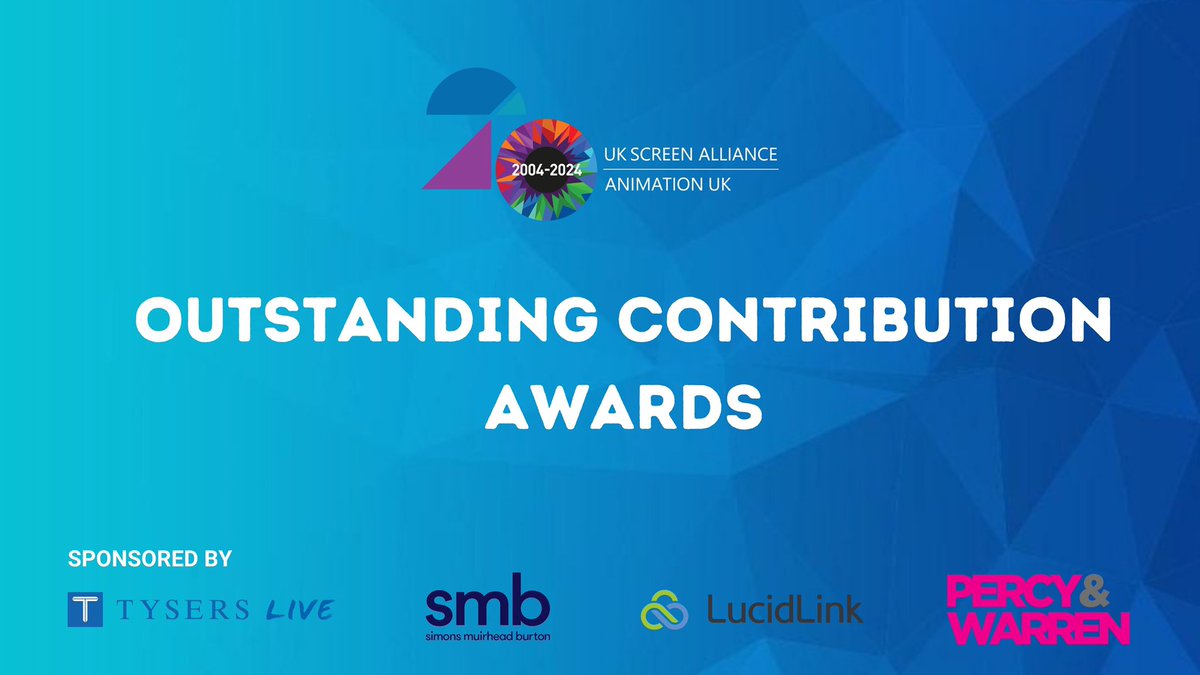 #UKSA20Awards: UK Screen Alliance and @AnimationUK will be announcing the winners of the Outstanding Contribution awards shortly, in a ceremony hosted by @zoelyons. Thanks to our sponsors @TysersEnt, @smb_lawchat, @Lucid_Link and @PercyWarrenPR. Good luck to the nominees!