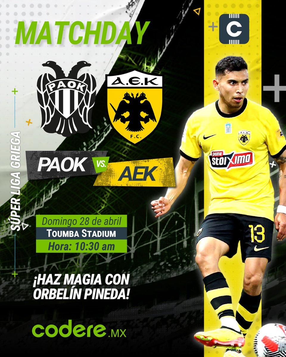 😎 ¡SE ACERCAN! 👊 Sobrinos, el AEK quiere el bicampeonato y si hoy vence al PAOK estará dando un paso casi definitivo al título. Orbelín sigue siendo clave para Almeyda, pero Pizarro sigue con pocos minutos. ¿Ganarán hoy?