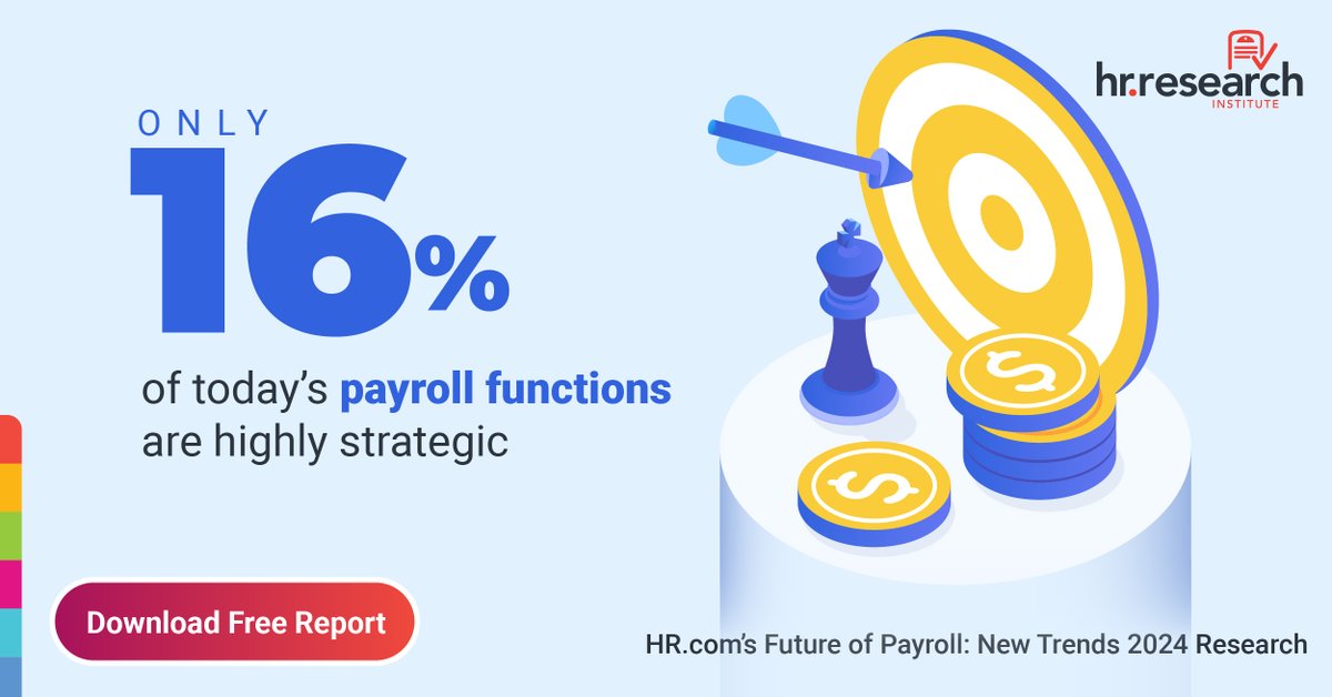 Few companies have a “highly strategic” payroll process, but most are some combination of strategic and administrative. Download the free research report for practical takeaways and insights.  #HRResearchInstitute #Payroll okt.to/pZac8L