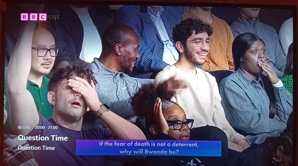 They should put this in the National Gallery.

A #bbcqt audience member originally from Congo cites conflict between Rwanda and DRC and asks if UK would send refugee from DRC to... Rwanda. 

A confused Chris Philp: "Well, Rwanda is a different country from Congo, isn't it?"