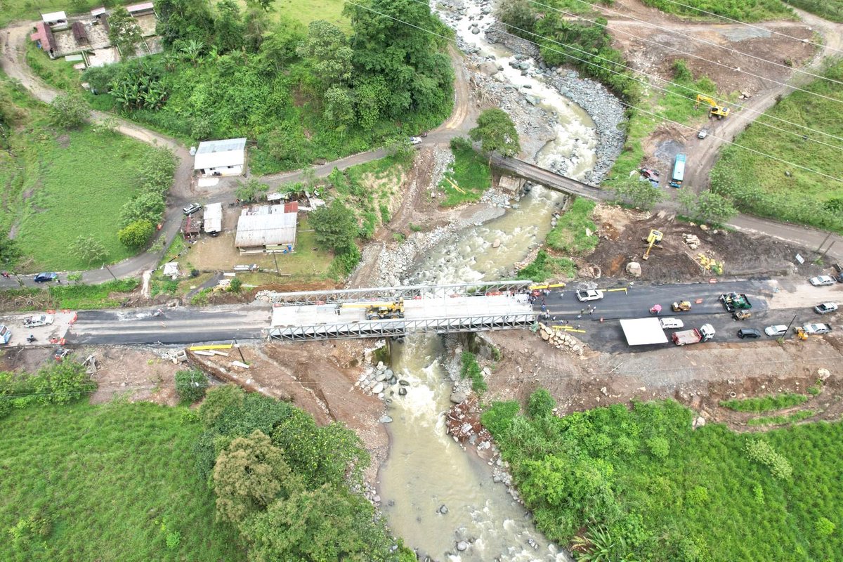 Este lunes, junto al presidente @DanielNoboaOk, entregaremos oficialmente el puente Delta sobre el río Lelia, en el km 82 de la vía Alóag - Santo Domingo. ¡La urgencia de la gente requiere de soluciones inmediatas!