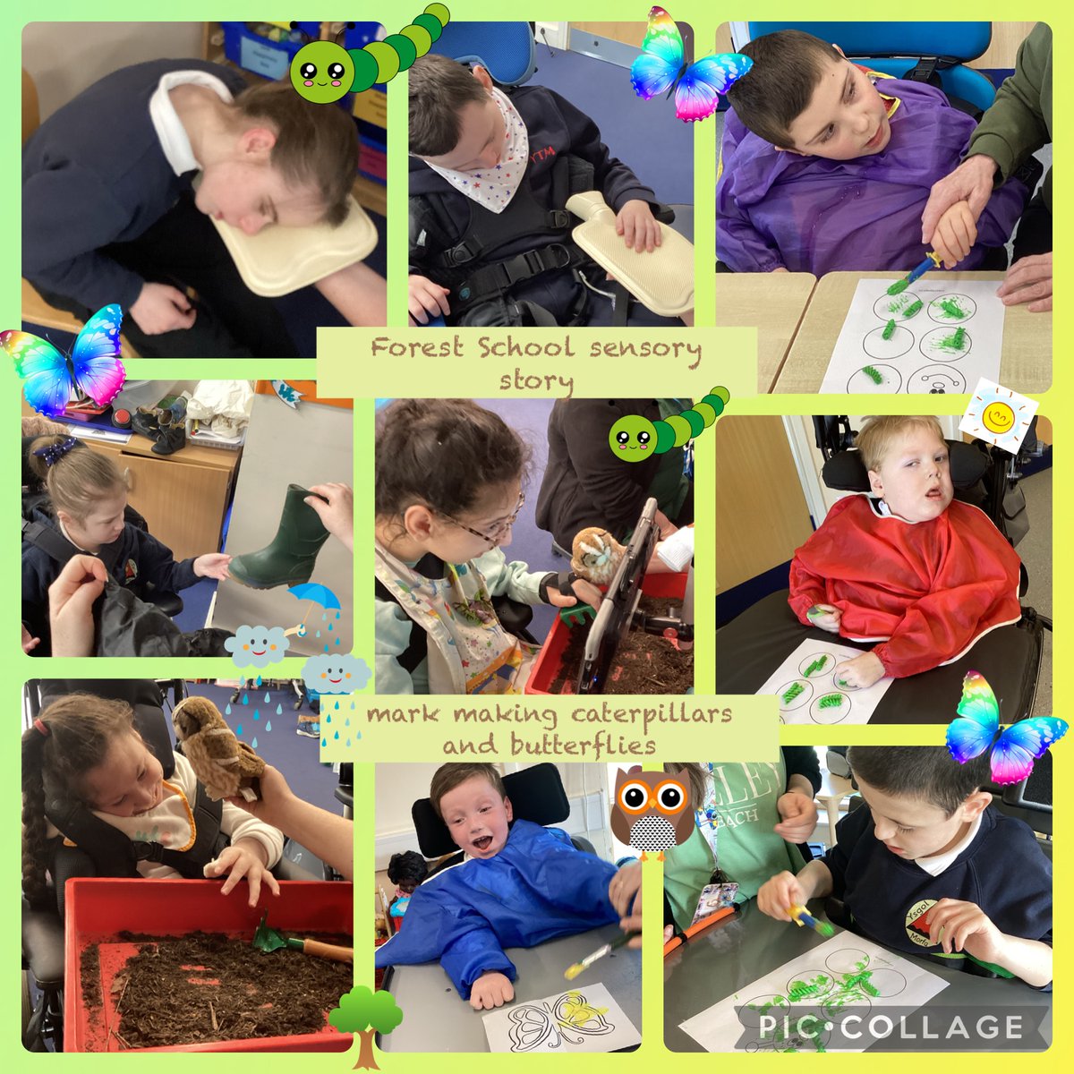 TirMorfa's tweet photo. ‘Megs veg‘ sensory story and mark making caterpillars and butterflies 🐛🦋🌳⭐️🌈🥕 #ytmforestschool #ytmseren #ytmenfys #ytmexp #ytmcomm https://t.co/mdppRU7u8B
