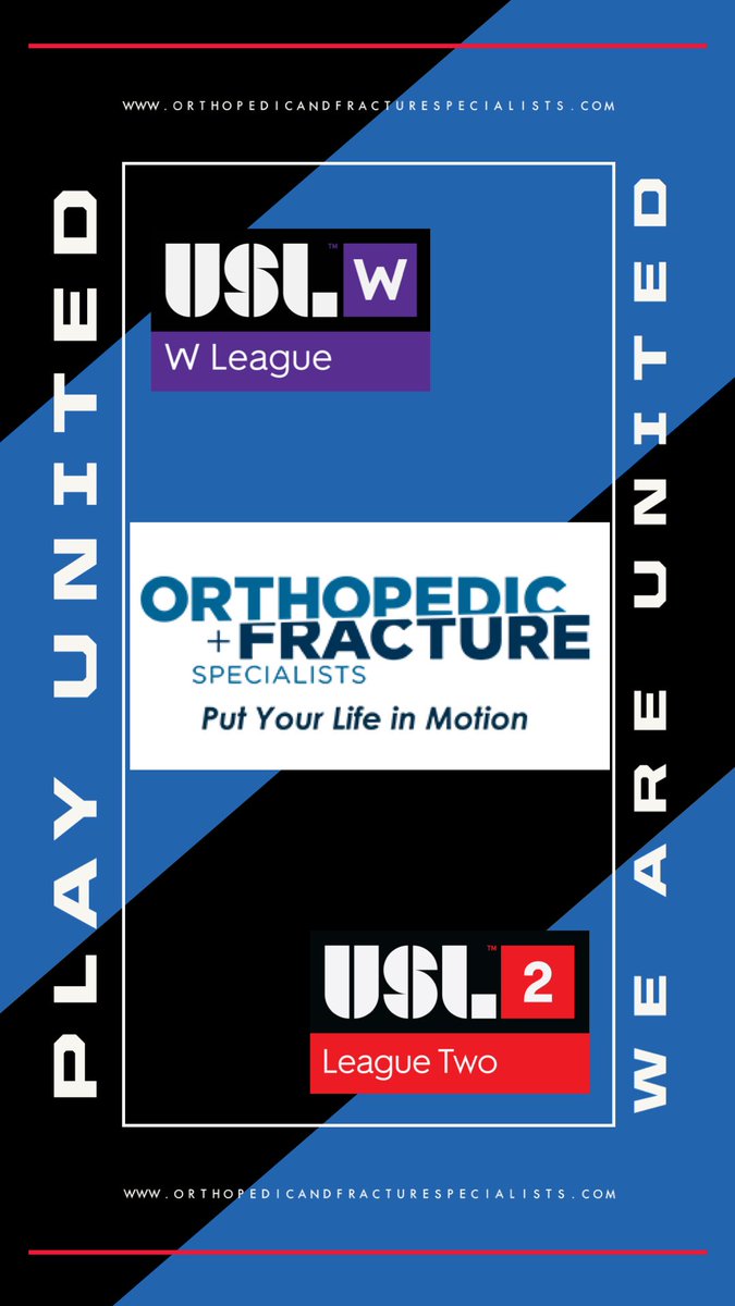 🚨USL 2 & W League Announcement🚨 

Orthopedic + Fracture Specialist returns for Year 2 as @USLLeagueTwo & @USLWLeague Pre-Professional Community Partner and Official Provider of Full Time Athletic Trainers!

#WeAreUnited #UnitedIsTheFuture #PlayUnited #ForTheW #Path2Pro