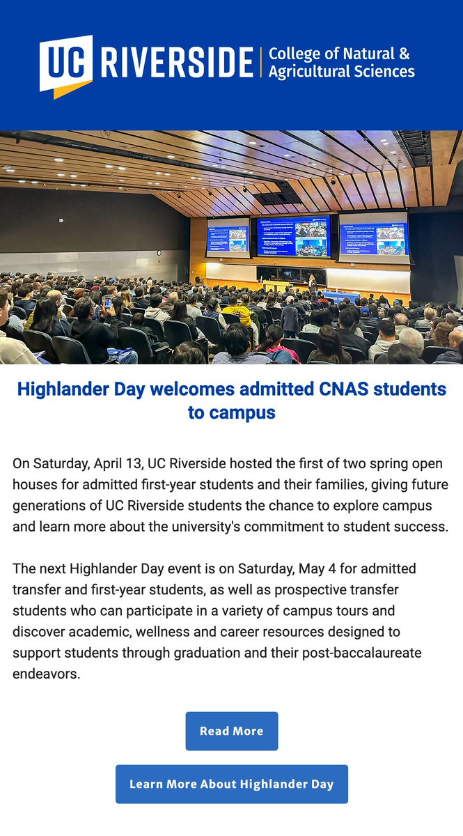 The April CNAS email newsletter is out! mailchi.mp/ucr.edu/cnas-n… ... Want to receive our newsletter? Sign up here: mailchi.mp/ucr/cnas ... #UCRCNAS #UCRscience #ucr #ucriverside #science #newsletter