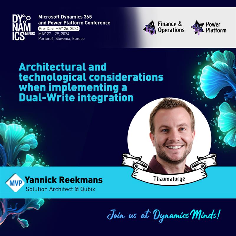 YannickReekmans's tweet photo. In about 5 weeks, I'll be on stage in the beautiful Portoroz for @dynamicsminds ! Two sessions, two opportunities to learn from me:
✍️ #DualWrite and how to approach it better than I did
🔄 Automating environment lifecycle actions
Buy your tickets at https://t.co/iKNNf89Eeq !! https://t.co/2RZkrFgJvL