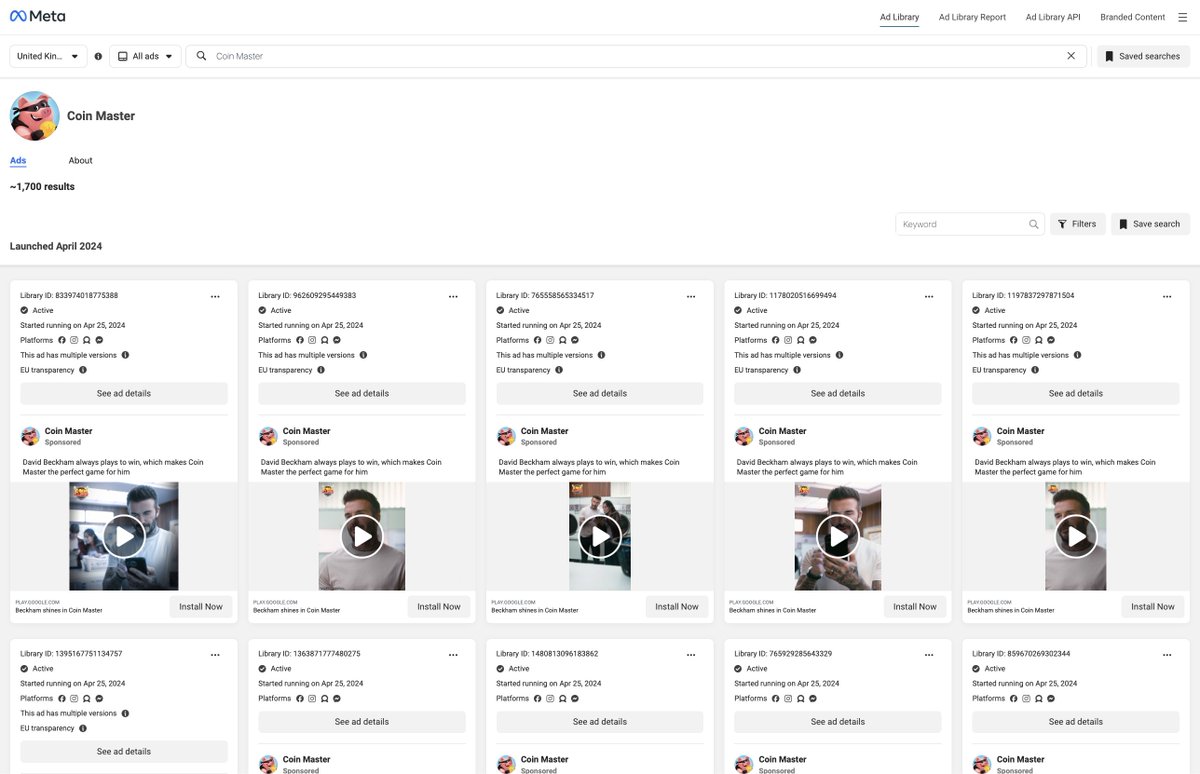 LeonXiaoY's tweet image. .@CoinMasterGame is advertising with David Beckham in the UK and continental Europe across major social media platforms (TikTok, Facebook).

All the ads break UK advertising regulations and EU consumer law for failing to disclose the presence of in-game purchases and loot boxes.