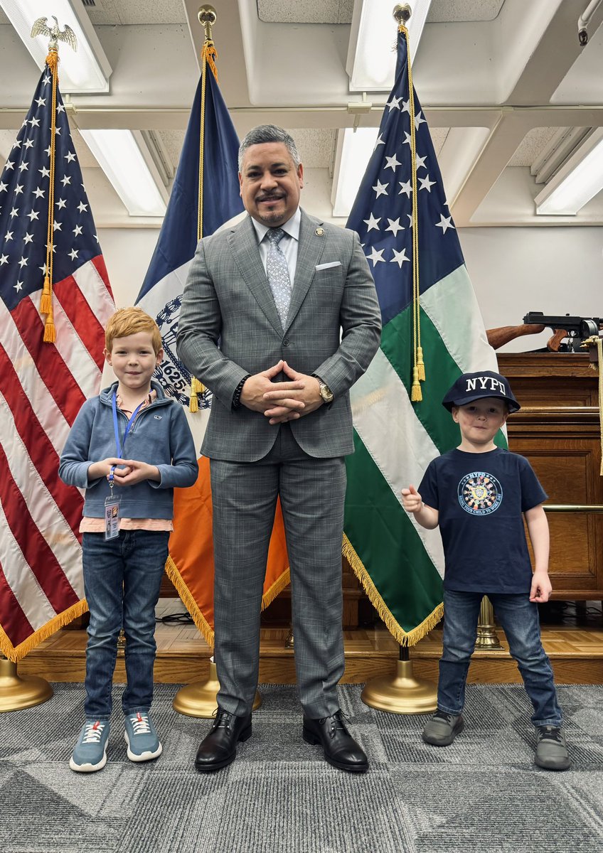 NYPDPC's tweet photo. The NYPD had a few little helpers in the office today. All these amazing children got to see what their parents do every day to keep millions of New Yorkers safe. 
 
Safe to say, “Bring Your Child to Work Day” was a success! https://t.co/sAIyljvo1z