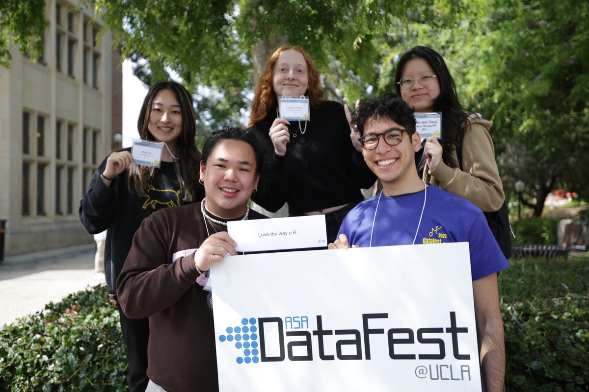 Join us April 26-28 for ASA DataFest at UCLA, a thrilling 48-hour data hackathon sponsored by @AmstatNews. Watch your peers dive into a vast dataset and uncover key insights. ucla.in/3U3AdIj @uclamath @uclaphyssci #DataScience #DataAnalytics 📸: ASA DataFest at UCLA