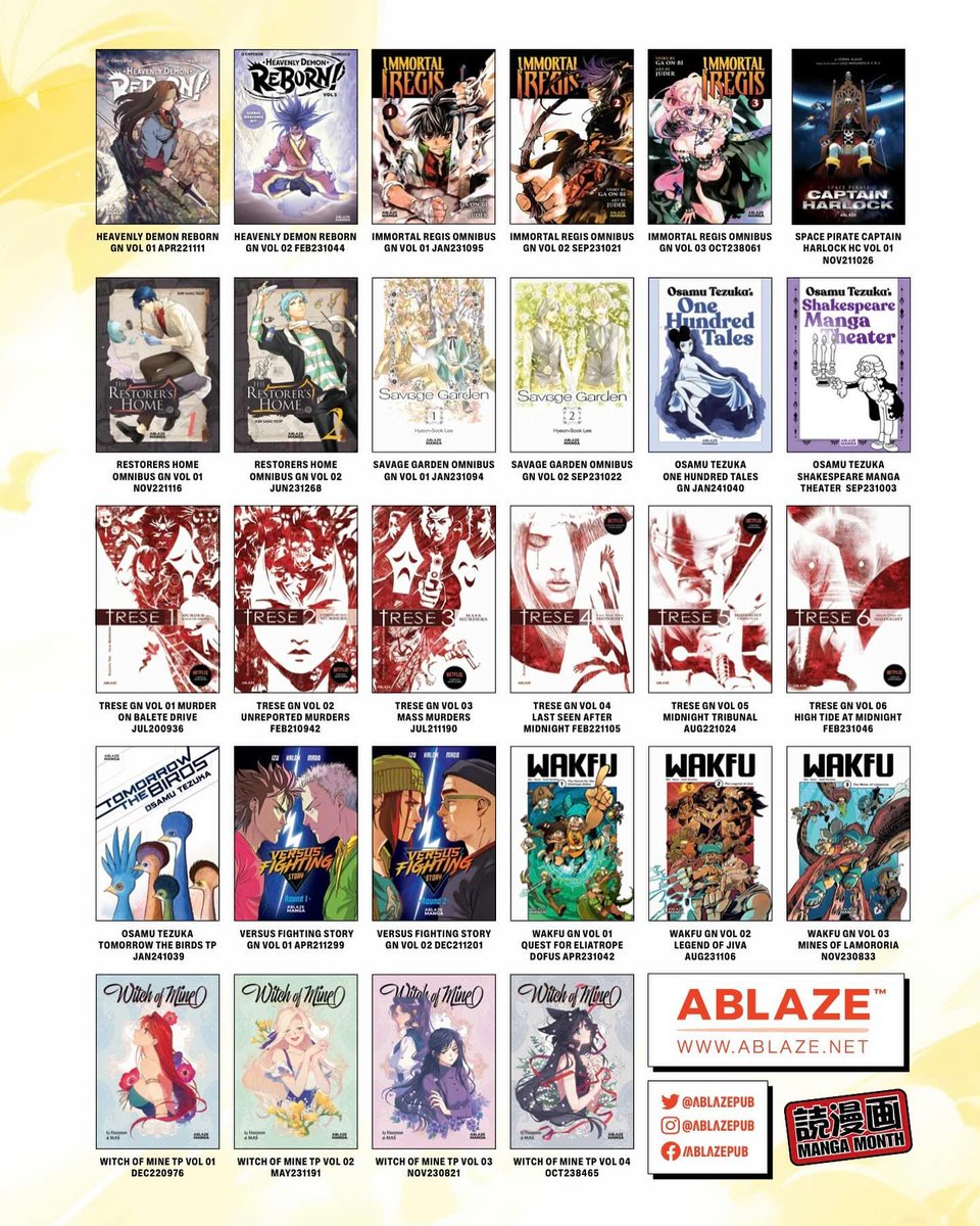 ATTENTION RETAILERS! Get an Extra 20% Discount on ABLAZE Manga Hits in April PREVIEWS, March 27-June 5! Check out Retailer Services/Diamond Daily to learn more!